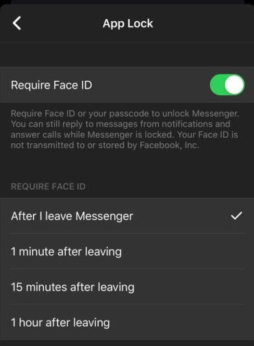 Messenger Face ID