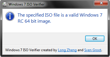 Windows 7 ISO Verifier pass