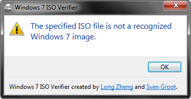 Windows 7 ISO Verifier fail