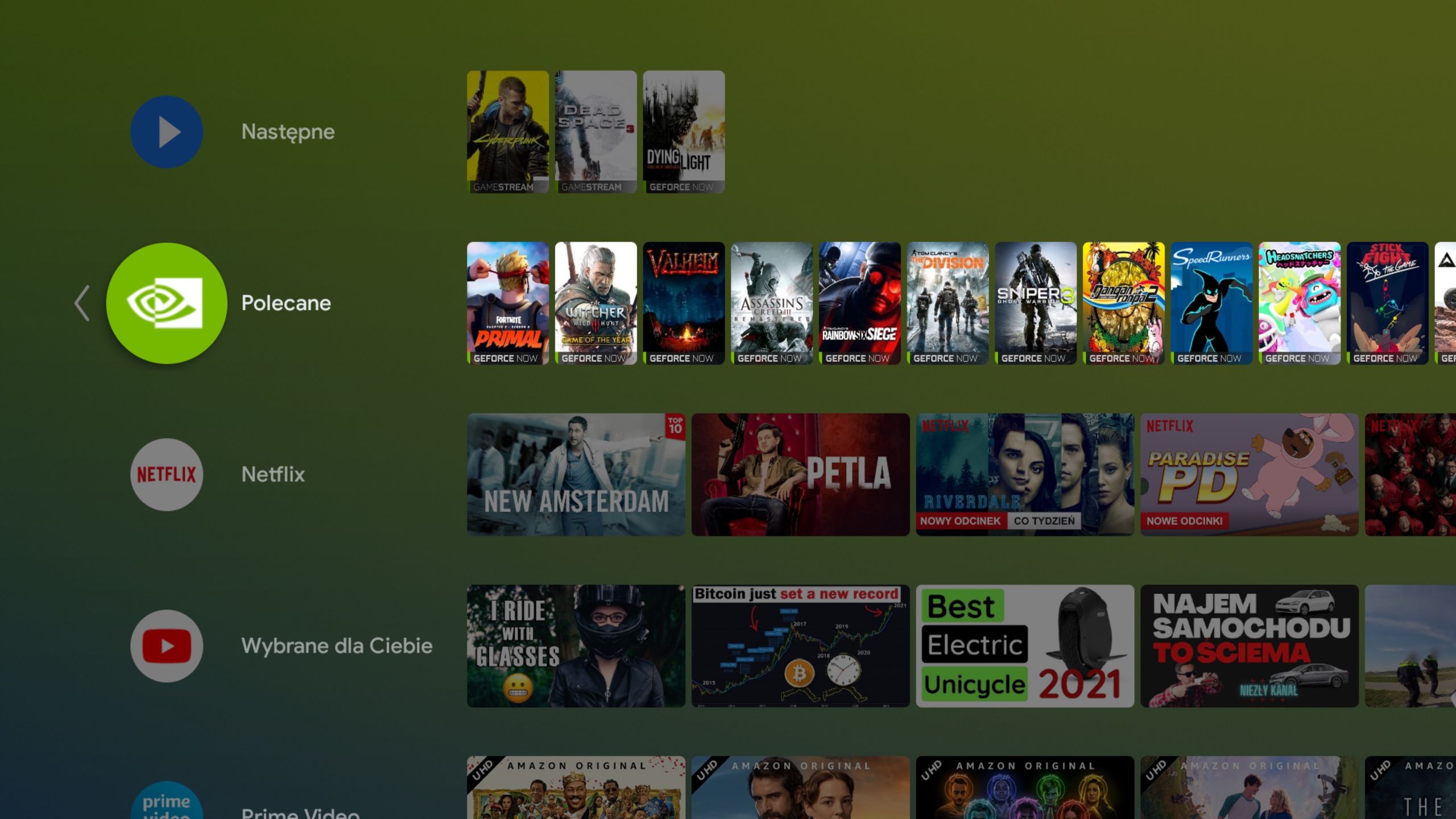 GeForce NOW - menu NVIDIA Shield Pro