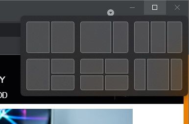 podział ekranu - Snap Layouts