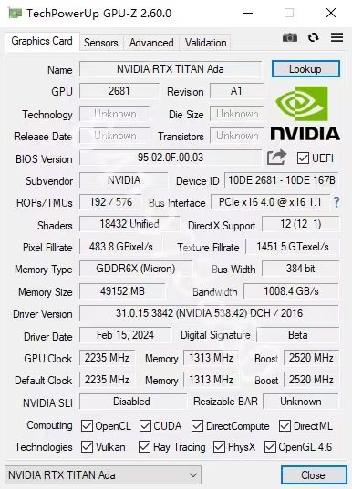 NVIDIA Titan Ada