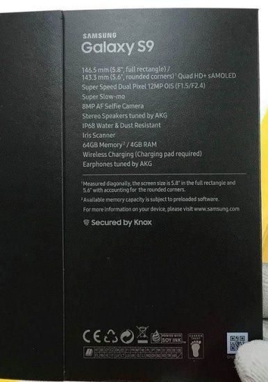 Galaxy S9 specyfikacja