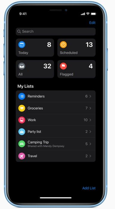 iOS 13 Przy­po­mnie­nia
