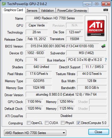 MSI Radeon 7770 OC