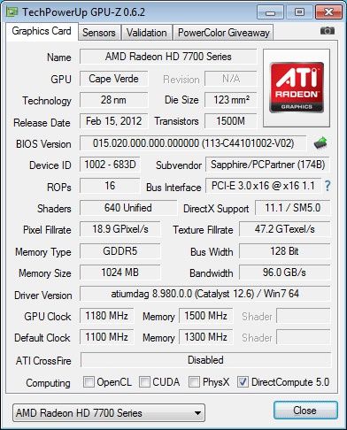 Sapphire Radeon 7770 Vapor-X