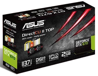 ASUS GeForce GTX 670 DirectCU II karta graficzna opakowanie zdjęcie
