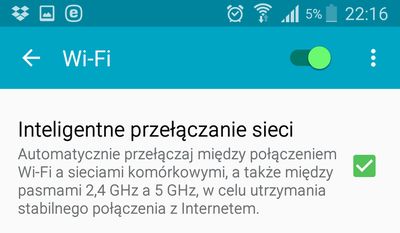 Przełączanie sieci w Androidzie