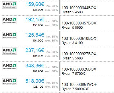 AMD Ryzen 3 4100, Ryzen 5 5400, Ryzen 5 5500, Ryzen 5 5600 i Ryzen 7 5700X