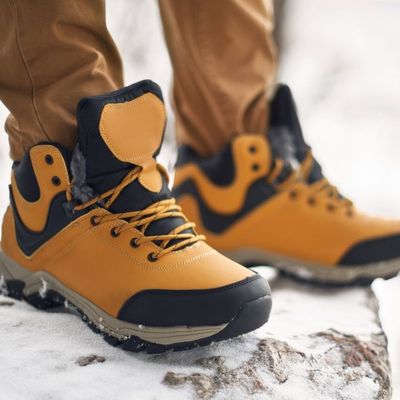 Buty zimowe żółte męskie młodzieżowe