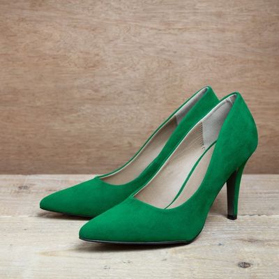 Zielone kobiece buty na obcasie 