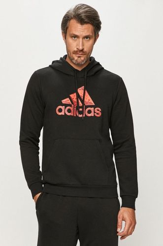 bluza adidas męska czarna z czerwonym logo