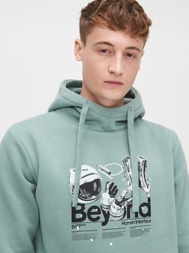 bluza męska z nadrukiem miętowa