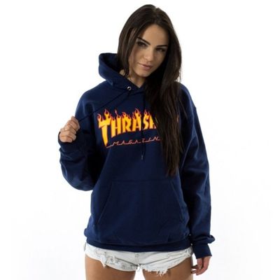 bluza thrasher damska granatowa z logo