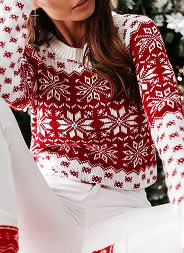 czerwony sweter świąteczny damski