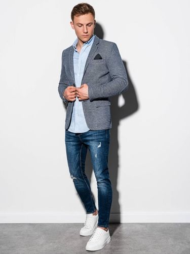 marynarka męska casual w stylizacji z jeansami