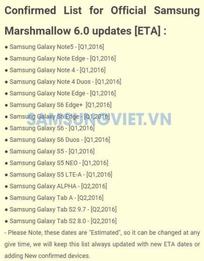 Android 6.0 Samsung lista