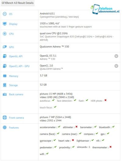 Xperia X Compact GFXBench