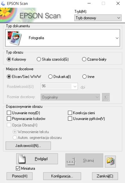 Epson L850 ustawienia skanowania 1