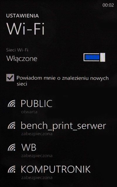 Nokia Lumia 800 - wifi