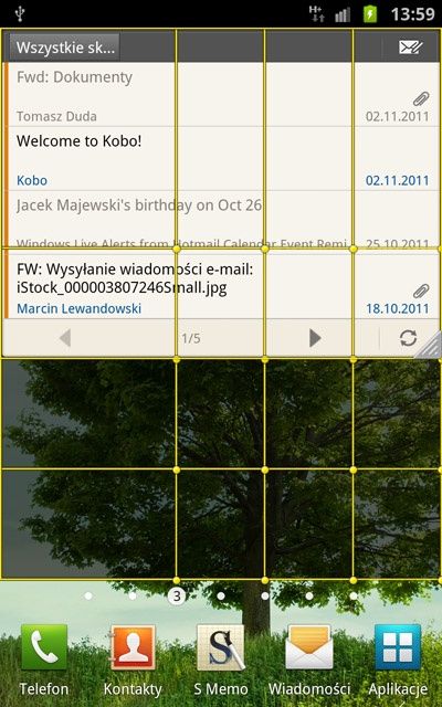 Samsung Galaxy Note - widget resize
