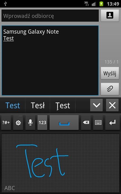 Samsung Galaxy Note - handwrite