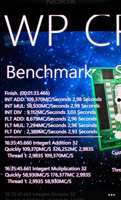Nokia Lumia 800 - WP CPU Benchmark