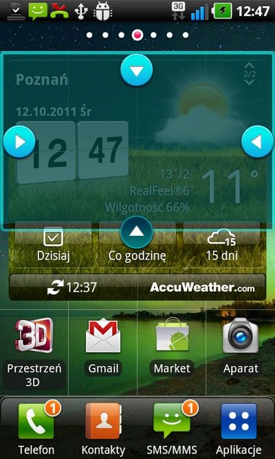 LG Swift 3D - widget resize