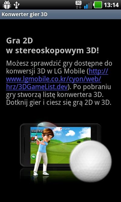 LG Swift 3D - konwersja gier 3D