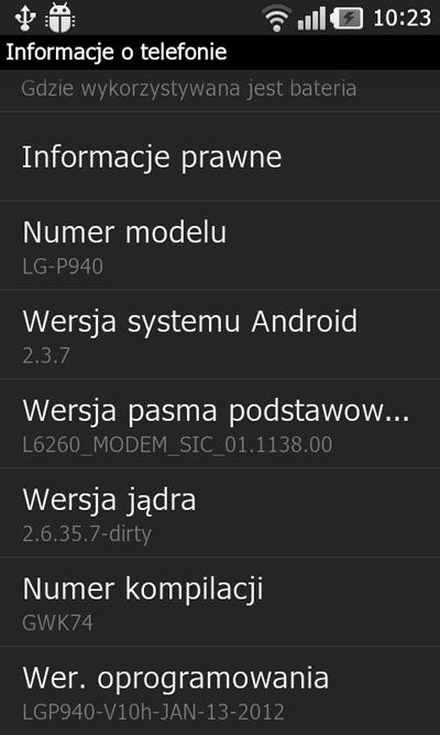 LG Prada 3 - oprogramowanie