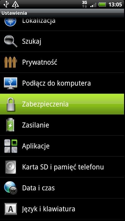 Ustawianie blokady telefonu za pomocą wzoru lub hasła