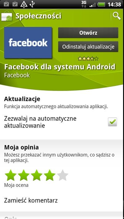 Korzystanie z facebooka na telefonie