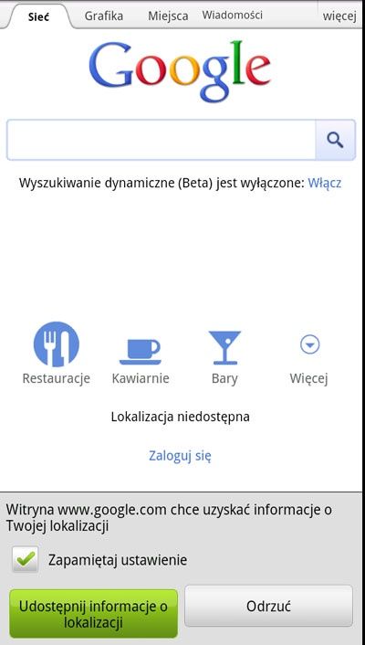Zmiana dostępu stron WWW do informacji o lokalizacji