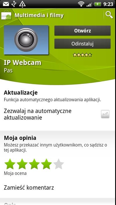 Zamiana telefonu w kamerę do monitoringu