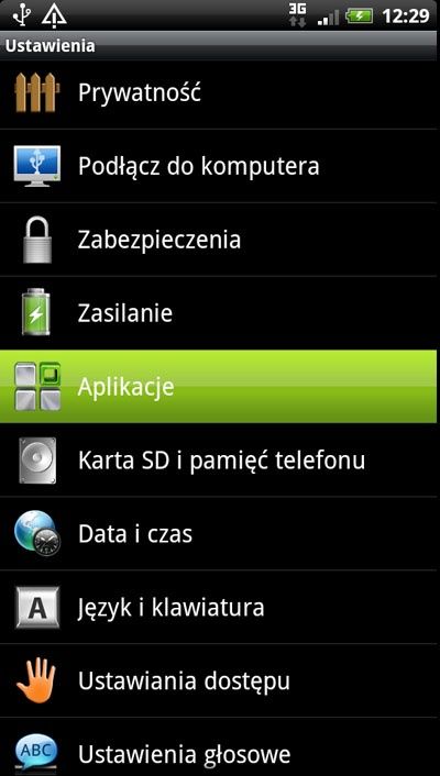 Usuwanie aplikacji