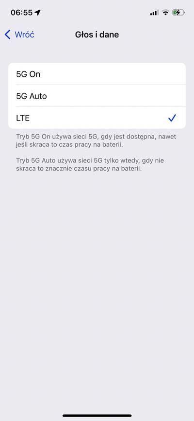 ustawienia sieci iphone