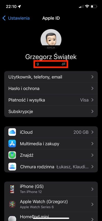 ustawienia apple id