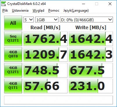Toshiba RC500 500 GB - CrystalDiskMark