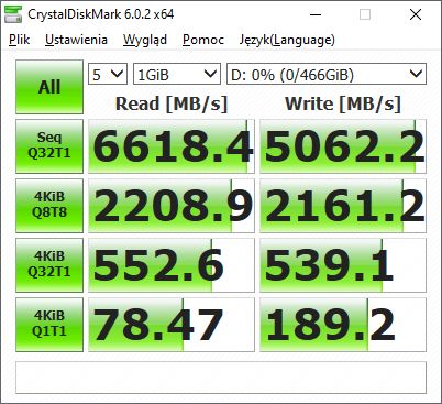 Samsung SSD 980 PRO 500 GB - CrystalDiskMark
