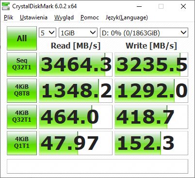 Kioxia Exceria Plus 2 TB - CrystalDiskMark