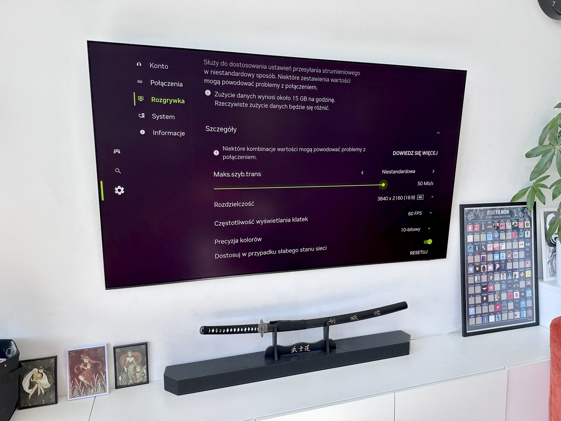 Testy opóźnień z NVIDIA LDAT - ustawienia GeForce NOW na telewizorze Samsung