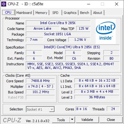 Intel Core Ultra 9 285K