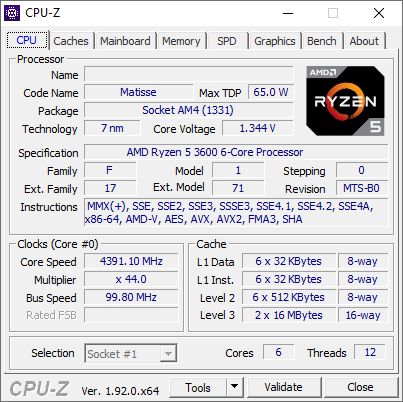 AMD Ryzen 5 3600 - podkręcanie nowej sztuki