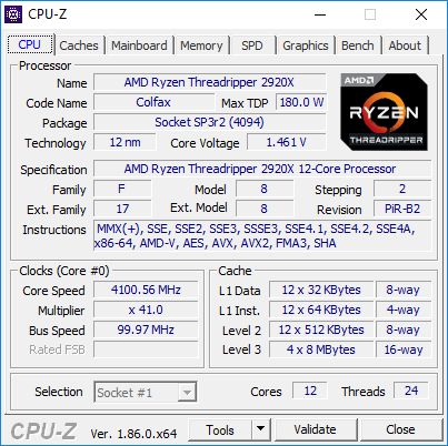 AMD Ryzen Threadripper 2920X - podkręcanie