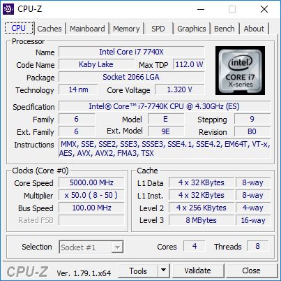 Intel Core i7-7740X - podkręcanie