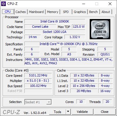 Intel Core i9-10900K - podkręcanie procesora