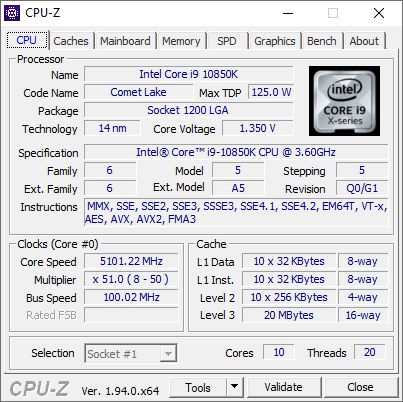 Intel Core i9-10850K - podkręcanie procesora