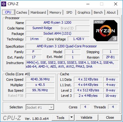 AMD Ryzen 3 1200 - podkręcanie