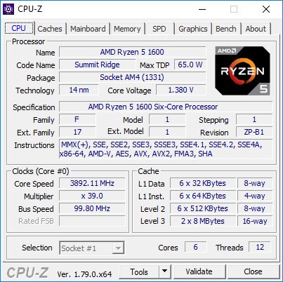 AMD Ryzen 5 1600 - podkręcanie