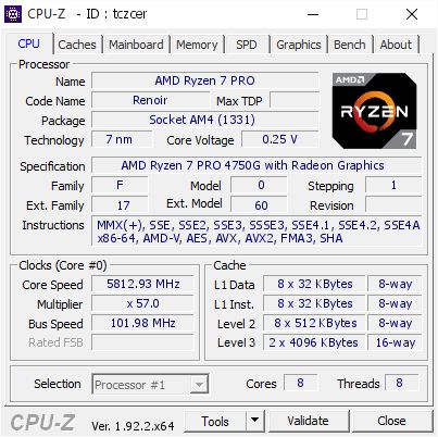AMD Ryzen 7 PRO 4750G - podkręcanie procesora